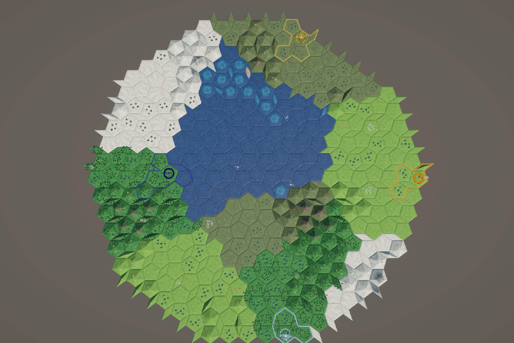 A Classic Rhombica map seen from above